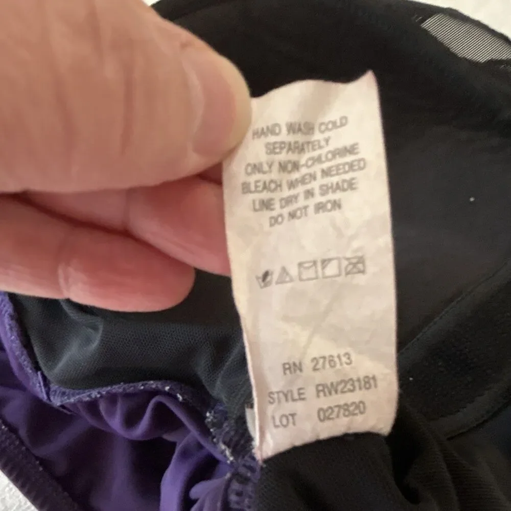 Longitude Women's Purple Ruched One Piece Swimsuit 18W D RW23181-0188